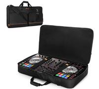 Rexmica Custodia Protettiva per Controller DJ, Compatibile con Pioneer DDJ RX/SX/SX2/SX3 e la Maggior Parte dei Controller DJ Standard, Borsa con 2 Tasche per Cavi DJ o Altri Accessori (L, Nero)