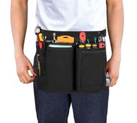Rexmica Grembiule in vita con tasche multiple, mezzo grembiule in tela con cinghie regolabili in vita per uomini e donne, grembiule da lavoro per falegnami, elettricisti, meccanici, giardinieri, nero
