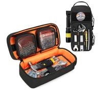 Rexmica Piccola borsa per attrezzi resistente con 2 tasche per attrezzi staccabili, borsa tattica multifunzionale per attrezzi Molle con supporto imbottito per campeggio, viaggi su strada, lavori