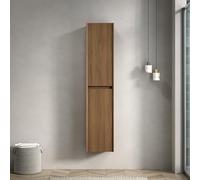 REXO Armadietto da bagno alto stretto con 2 ante, scomparti interni, adatto per piccoli spazi, applicabile a bagno, soggiorno e lavanderia, colore espresso