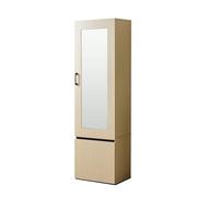 REXO Armadio sottile con specchio e asta appendiabiti estensibile, moderno armadio per corridoio, armadio salvaspazio per corridoio, camera da letto e appartamento, legno