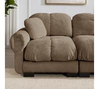 REXO Divano angolare modulare in ciniglia a 2 posti, divano angolare modulare a forma di L, design con cuciture sottili, stile elegante, cuscini spessi, morbido e di supporto, ottomano mobile, facile