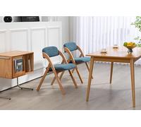 REXO Homefun - Set di 2 sedie pieghevoli con sedili imbottiti, in legno impilabili con copertura rimovibile, pieghevole extra per gli ospiti, per la cucina, l'ufficio, il matrimonio, la festa di nozze