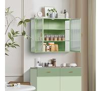 REXO Porte in vetro 70 cm moderno a due ante con stoccaggio a tre stadi per ingresso, soggiorno, bagno, sala da pranzo.