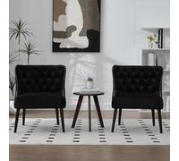 REXO Sedia per divano in velluto con bottoni a pois singoli, design moderno senza braccio con borchie e gambe in legno massello per soggiorno, camera da letto