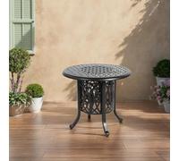 REXO Tavolo in alluminio per esterni con bucket, tavolo laterale del patio, estremità in alluminio con poggiapiedi regolabili, caffè piccolo