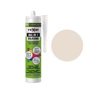 REXON Silicone multiuso - Beige chiaro - Sanitario/Bagno e cucina/Piastrellatura/Edilizia - Esterno e interno - Adatto per legno, pietra e vetro (290 ml)