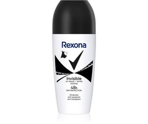Rexona Invisible Black and White Roll-On antitraspirante roll-on contro le macchie bianche e gialle 50 ml