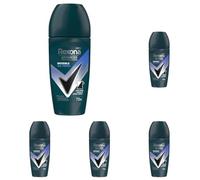 Rexona Men Advanced Protection Deodorante antitraspirante Roll-On Uomo Invisible Ice 72 ore con tecnologia Body Heat Activated, 50 ml (Confezione da 5)
