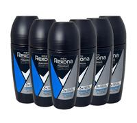 Rexona Men Maximum Protection Deo Roll-On Cobalt Dry Anti Transpirant con protezione contro forte sudorazione e odori corporei, 50 ml, 6 pezzi