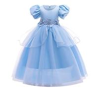 REXREII Ragazze Vestito da Cenerentola Carnevale Costumi Cinderella Principessa Travestimento Compleanno Festa Nozze Cerimonia Natale Halloween Cosplay Vestire 11-12 anni