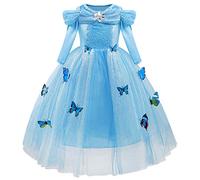 REXREII Ragazze Vestito da Cenerentola Carnevale Costumi Cinderella Principessa Travestimento Compleanno Festa Nozze Cerimonia Natale Halloween Cosplay Vestire 2-3 anni
