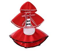 REXREII Vestitos da Principessa Cappuccetto Rosso per Bambina Costume di Carnevale Travestimento Compleanno Festa Nozze Cerimonia Natale Halloween Cosplay con Mantello 6-12 mesi