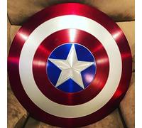 REXRYZ Captain Americaa - Scudo per il 75° anniversario, in lega di metallo, rosso, 55 cm, fatto a mano, accessorio per cosplay, scudo