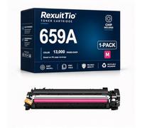 RexuitTio Sostituzione della cartuccia di toner compatibile 659A ad alta resa per W2010A W2011A W2013A W2012A 659A, adatta a HP Color LaserJet Enterprise M856dn 856x M776dn 77