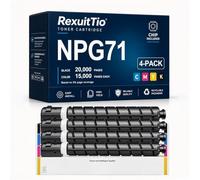 RexuitTio Sostituzione della cartuccia di toner compatibile NPG71 ad alta resa per NPG-71 GPR-55 C-EXV51, adatta a Canon iR-ADV C5535 5540 5550 5560, 4 confezioni Nero Ciano Magenta Giallo