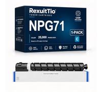 RexuitTio Sostituzione della cartuccia di toner compatibile NPG71 ad alta resa per NPG-71 GPR-55 C-EXV51, adatta a Canon iR-ADV C5535 5540 5550 5560, 4 confezioni Nero Ciano Magenta Giallo