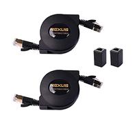 REXUS Confezione da 2 cavi di rete Ethernet piatto Cat 7 da 1,5 m con 2 accoppiatori RJ45, cavi LAN di alta classe 10 Gigabit con connettore RJ45 placcato oro (C7R15x2CP)