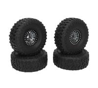 REXVTNS 1.9 inch RC Crawler Tires & Wheels | 12 Hole Aluminum Hub for SCX10 1/10 | High Grip Rubber Tires for off - Road/Rock Crawling | 4PCS Set (Ti)