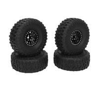 REXVTNS 1.9 inch RC Crawler Tires & Wheels | 12 Hole Aluminum Hub for SCX10 1/10 | High Grip Rubber Tires for off - Road/Rock Crawling | 4PCS Set (Black)