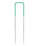 REXVTNS 100pcs Galvanized U Pins for Artificial Grass | Half Green Sturdy Steel Turf Fasteners | Plant Barrier/Sunshade Net Anchors | 15cm Weatherproof Garden Pegs