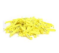 REXVTNS 100Pcs Sheep Ear Tag | Double - Folded Yellow for Animal Identification | Integrated Number & Long - Lasting Polyurethane | Farm Supplies/Livestock Management