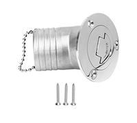 REXVTNS Boat Deck Filler 50mm | 316 Stainless Steel 45° Flap for Water/Fuel | Marine Yacht Tank Deck Fill with Mirror Polish & Protection Against | Includes Chain - Linked Cover