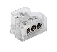 REXVTNS Car Audio Distribution Block 1 in 3 Out | Electroplated Electrical Ground Block for Stereo/Caravan/Marine | Strong Dependability 0 Gauge Input to 4 Gauge Output