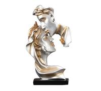 REXVTNS Coppie Bacio Scultura | Figurina per Amanti dei Materiali romantici | Elegante Arredamento per la casa per Supporto TV/Mobile a Bar/Ingresso | Statue Artigianale di 10,24 (Grey)