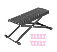 REXVTNS Pedicure Foot Rest | 6 Height Adjustable Shower Stool with Secure Grip Top | Beauty Footrest for Home/Spa/Bathroom Use | Includes 2 Toe Separators