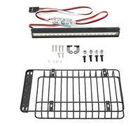 REXVTNS RC LED Illumination Luggage Rack | Stainless Steel Roof Rack with LED Lights for Climbing Cars/RC Vehicles | High Simulation Accessory for DIY Upgrade