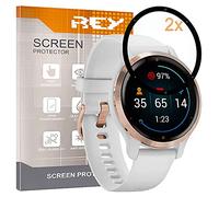 REY Pack 2X Pellicola salvaschermo 3D per Garmin VENU 2S 40mm, Nero, Vetro temperato, Copertura Completa, Pellicola Protettiva Protezione Schermo, 3D / 4D / 5D