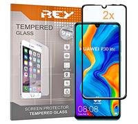 REY Pack 2X Pellicola salvaschermo 3D per Huawei P30 Lite - Huawei P30 Lite New Edition, Nero, Copertura Completa, Pellicola Protettiva Protezione Schermo, 3D / 4D / 5D
