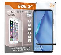 REY Pack 2X Pellicola salvaschermo 3D per Huawei P40 Lite - P40 Lite E, Nero, Vetro temperato, Copertura Completa, Pellicola Protettiva Protezione Schermo, 3D / 4D / 5D
