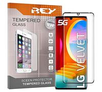 REY Pack 2X Pellicola salvaschermo 3D per LG Velvet 5G, Nero, Vetro temperato, Copertura Completa, Pellicola Protettiva Protezione Schermo, 3D / 4D / 5D