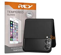 REY Pack 2X Pellicola salvaschermo 3D per Telecamera per Samsung Galaxy Z FLIP3 5G, Trasparente, Vetro temperato, Copertura Completa, Pellicola Protettiva Protezione Schermo, 3D / 4D / 5D