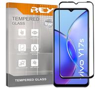 REY Pack 2X Pellicola salvaschermo 3D per Vivo Y17s 4G, Negro, Vetro temperato, Copertura Completa, Pellicola Protettiva Protezione Schermo, 3D / 4D / 5D