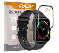 REY Pack 2X Pellicola salvaschermo 3D per ZTE Watch Live, Nero, Vetro temperato, Copertura Completa, Pellicola Protettiva Protezione Schermo, 3D / 4D / 5D