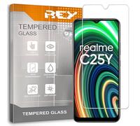 REY Pack 2X Pellicola salvaschermo per REALME C25Y - C21Y - Oppo A16 - A16s - A54s, Vetro temperato, di qualità Premium