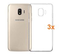 REY Pack 3X Cover in Gel TPU Trasparente per Samsung Galaxy J2 PRO (2018) / Samsung Galaxy Grand Prime PRO (2018), Ultra Sottile 0,33 mm, Morbido Flessibile, Custodia Silicone