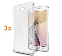 REY Pack 3X Cover in Gel TPU Trasparente per Samsung Galaxy J7 Prime - ON 7 (2016), Ultra Sottile 0,33 mm, Morbido Flessibile, Custodia Silicone