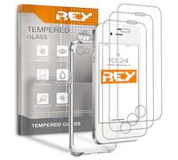REY Pack 3X Pellicola salvaschermo e Cover Anti-Shock per iPhone 4-4S, Vetro temperato e Silicone TPU ad Alta Resistenza