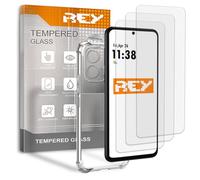 REY Pack 3X Pellicola salvaschermo e Cover Anti-Shock per Motorola Moto G35 5G, Vetro temperato e Silicone TPU ad Alta Resistenza