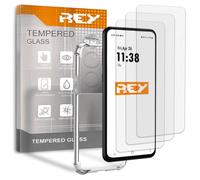 REY Pack 3X Pellicola salvaschermo e Cover Anti-Shock per Motorola Moto G67 - G77 - G87, Vetro temperato e Silicone TPU ad Alta Resistenza