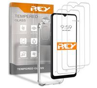 REY Pack 3X Pellicola salvaschermo e Cover Anti-Shock per Nokia C32 4G, Vetro temperato e Silicone TPU ad Alta Resistenza