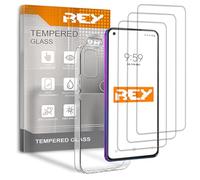 REY Pack 3X Pellicola salvaschermo e Cover Anti-Shock per ONEPLUS 8T - 9R, Vetro temperato e Silicone TPU ad Alta Resistenza