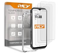 REY Pack 3X Pellicola salvaschermo e Cover per CUBOT Kingkong 9, Vetro temperato e Silicone TPU ad Alta Resistenza