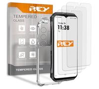 REY Pack 3X Pellicola salvaschermo e Cover per DOOGEE Blade 10 Max, Vetro temperato e Silicone TPU ad Alta Resistenza