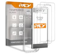 REY Pack 3X Pellicola salvaschermo e Cover per Sony Xperia XZ Premium, Vetro temperato e Silicone TPU ad Alta Resistenza