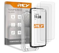 REY Pack 3X Pellicola salvaschermo e Cover per ULEFONE Armor X16 - Armor X16 PRO, Vetro temperato e Silicone TPU ad Alta Resistenza